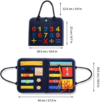 Busy Board, Sensory Board for Fine Motor Skill, Montessori Toys Toddler Activities for Travel car Airplane