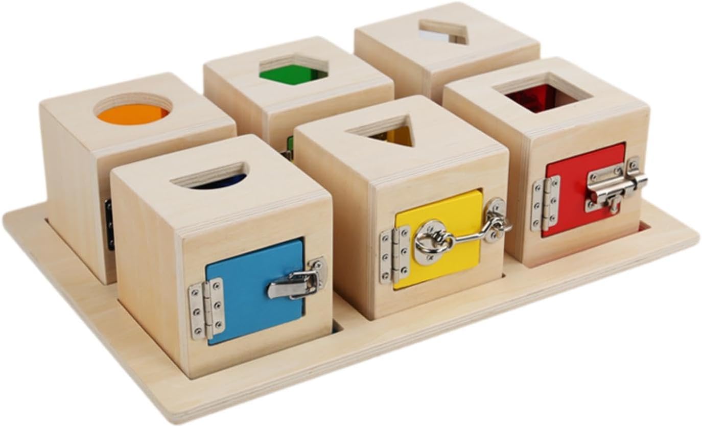 harayaa Boîte de verrouillage Montessori pour enfants, planche occupée, jouets éducatifs, jouet interactif doux parent-enfant, cadeaux d'anniversaire pour