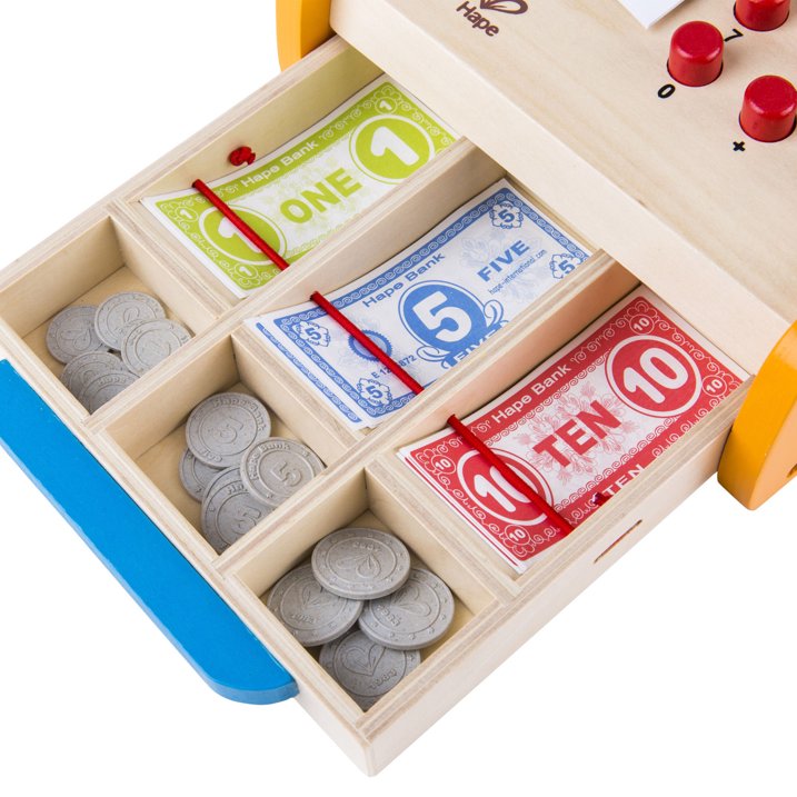 Caisse enregistreuse en bois Fidtoy, jouet pour enfants, ensemble de jeu de magasin
