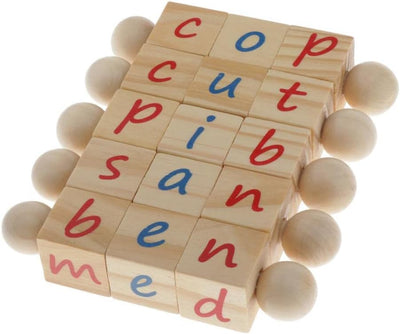 Fidtoy Wooden Alphabet Cube Word Spelling Game for Kids