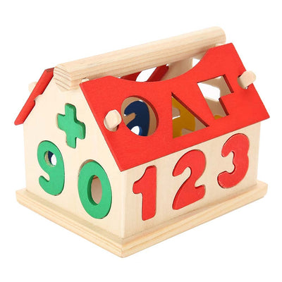 Fidtoy Maison en bois avec chiffres pour enfants | Jouet Montessori pour l'apprentissage du comptage et des formes