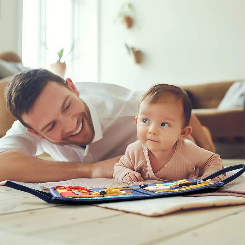 Busy Board, Sensory Board for Fine Motor Skill, Montessori Toys Toddler Activities for Travel car Airplane