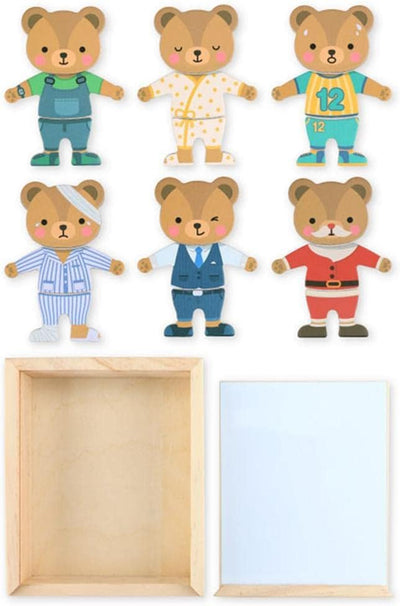 misppro Bear Magnetic Dress-Up Toys for Girls - Change Clothes Play Set 18 Pieces