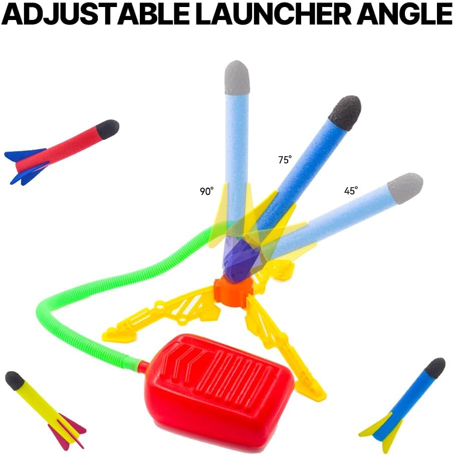 Fidtoy Air Rocket Launcher Toy for Kids – Outdoor Stomp Rocket STEM Active Play Toy