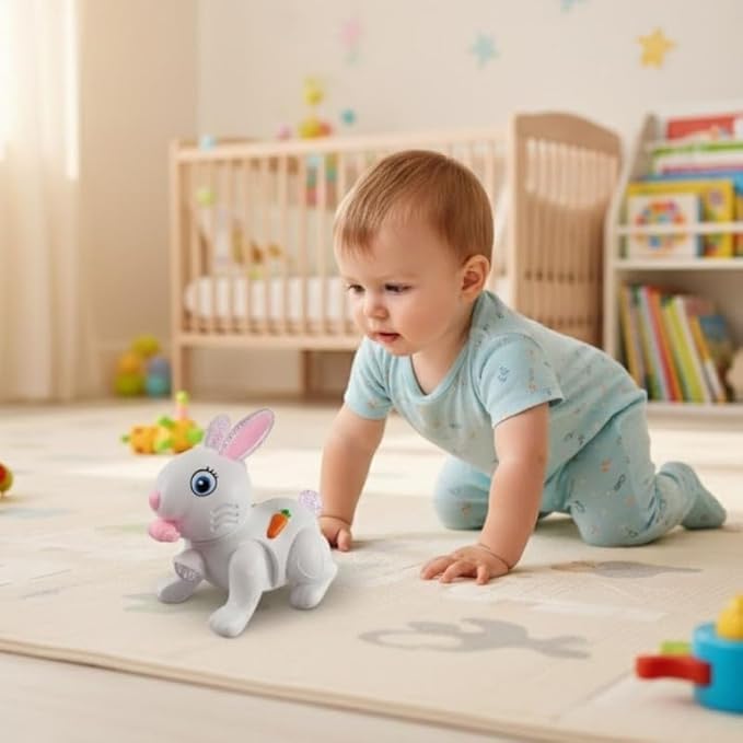 Fidtoy Musical Rabbit Toy with Lights Sounds and Jumping Action