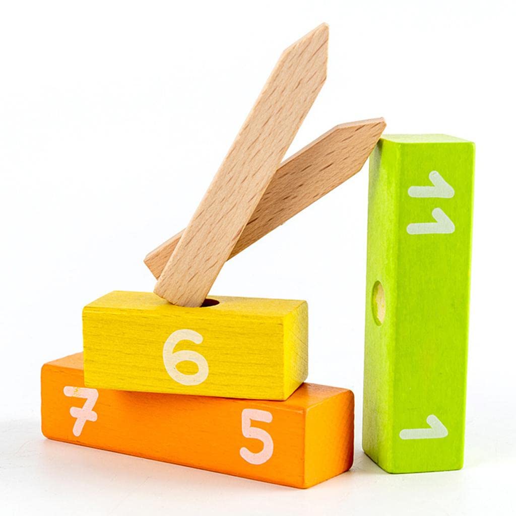 Fidtoy Wooden Clock Construction Puzzle for Kids | Montessori Time Learning Stacking Clock, Number Recognition, Problem-Solving, Hand-Eye Coordination & Travel Toy Age 2-6