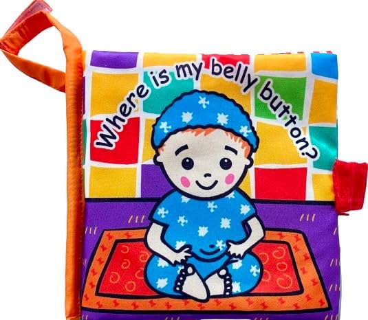BOOK BOND Where is My Belly Button Cloth Book for Baby, Infant & Toddler Age 0 to 3 years |Crinkle Pages for Sensory Play | Travel Friendly | First Birthday Gift for Baby Boys & Girls