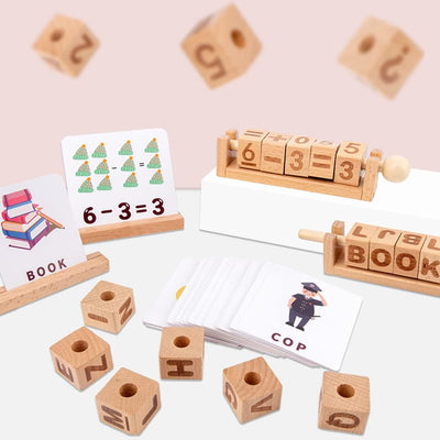 Fidtoy Wooden Spelling Matching Game for Kids