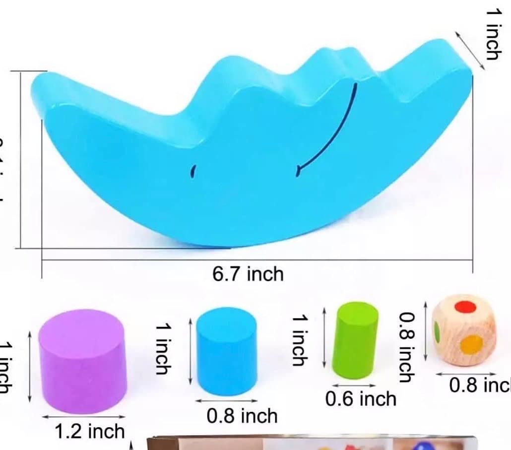 Fidtoy Wooden Moon Balance Stacking Game for Kids Montessori Educational Balance Toy Age 3+