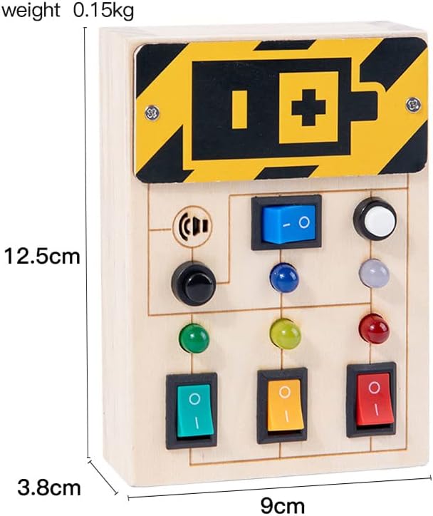 RGWOW More Than 3 Years Old Toddler Toys Busy Board Montessori Toys .Sensory Toys for Toddlers, Wooden Toys Travel Toys with Light Up LED Buttons and Sound, Learning Toys (Color Round)