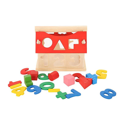 Fidtoy Maison en bois avec chiffres pour enfants | Jouet Montessori pour l'apprentissage du comptage et des formes
