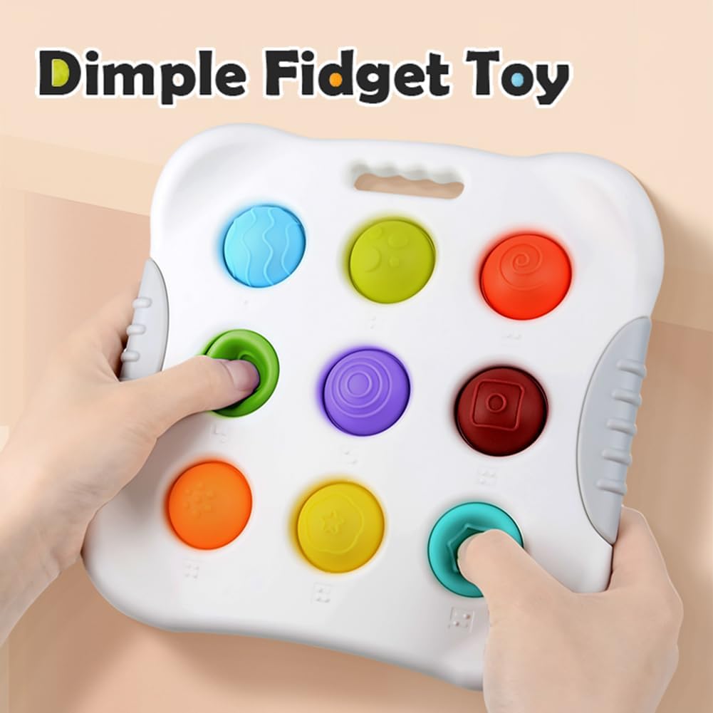Dimple Digits Fidget Toy, Number & Shape Dimples Fidget Popper Toy, Pop Dimple Toys for Toddlers 1-3 Simple Poppers Dimple Fidget Toy Number Learning Toys