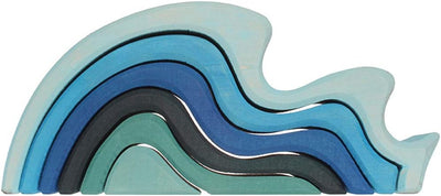 Fidtoy Sea Waves Rainbow Toys Jouet à empiler en bois pour enfants