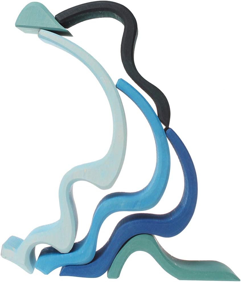 Fidtoy Sea Waves Rainbow Toys Jouet à empiler en bois pour enfants