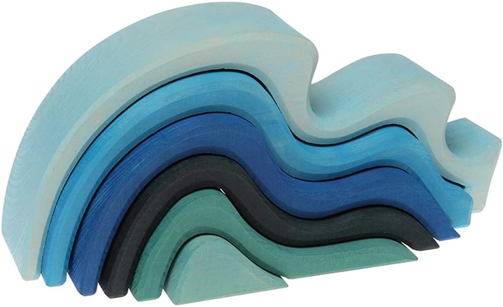 Fidtoy Sea Waves Rainbow Toys Wooden Stacking Toy for Kids