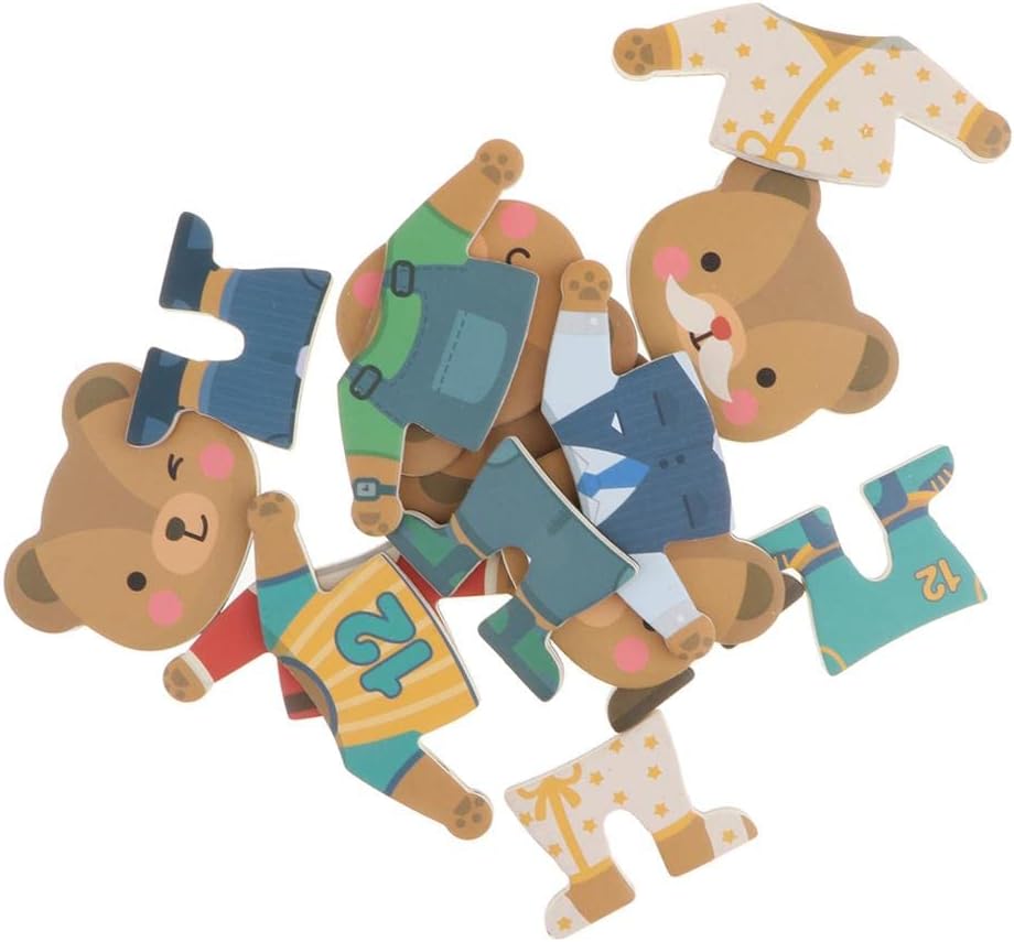 misppro Bear Magnetic Dress-Up Toys for Girls - Change Clothes Play Set 18 Pieces