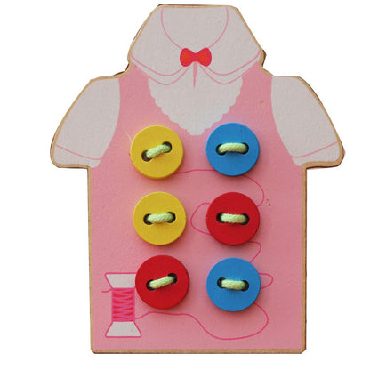 FnieYxiu Toys, Kids Children Wooden Sew-on Buttons Lacing Board Toddler Early Education Toy