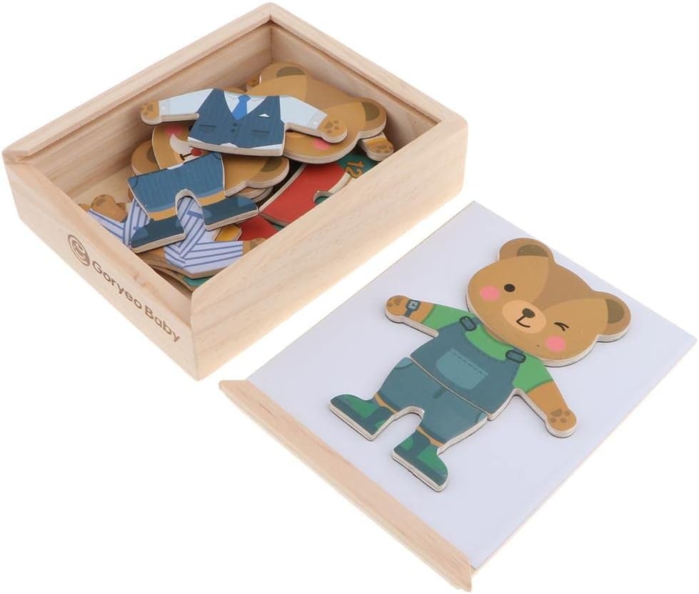 misppro Bear Magnetic Dress-Up Toys for Girls - Change Clothes Play Set 18 Pieces