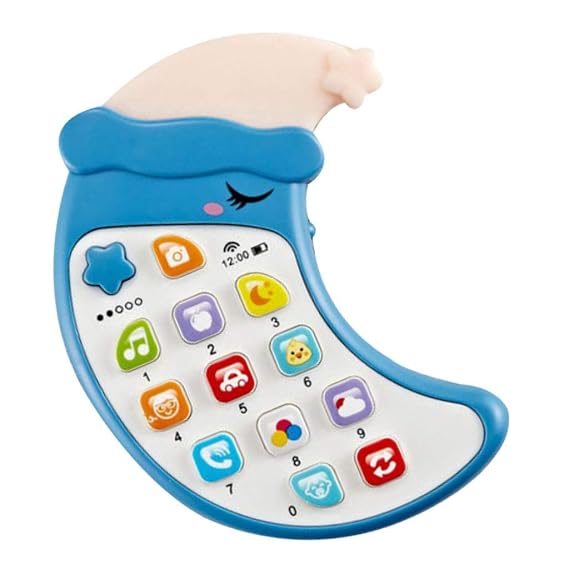 Fidtoy My First Light Mobile Phone Baby Phone Plastic Interactive Toy with Sounds Music Big Buttons Night Light for Toddlers 18M+