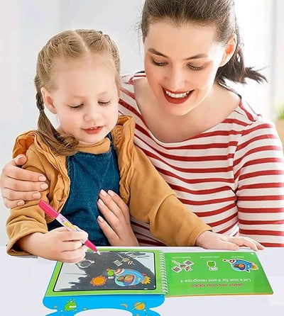 Fidtoy Magic Water Book - Animal Reusable Coloring Activity for Kids 3+