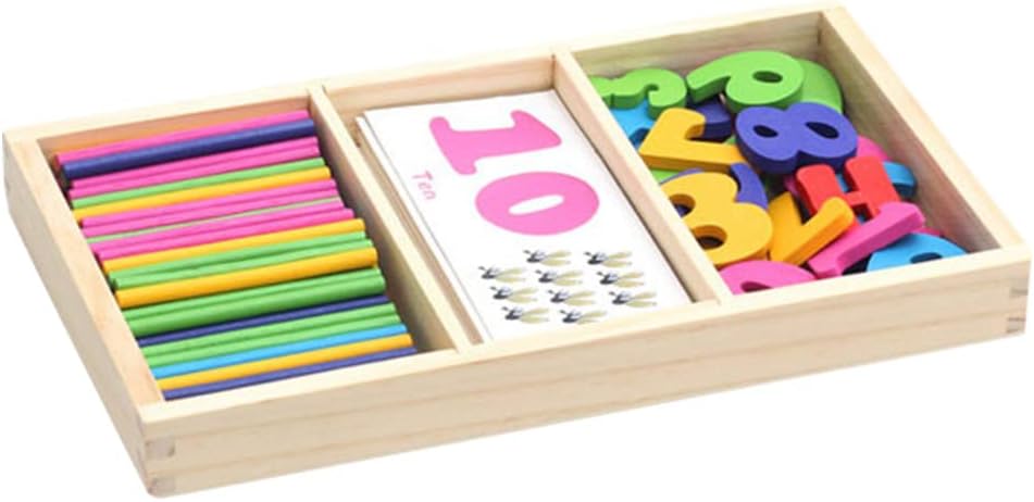 Fidtoy Wooden Math Counting Sticks Toy Montessori Number Learning Set for Preschool Kids