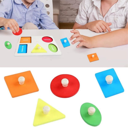 Geometric Wooden Puzzle, Educational Puzzle, Molding Puzzle, For Ages 6 and Up, Color Recognition, Shape Recognition, Early Education, Promoting Parent-child Interaction, Children, Toy, Birthday Gift