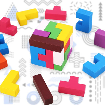 Bloques de madera para rompecabezas Tetris - 622