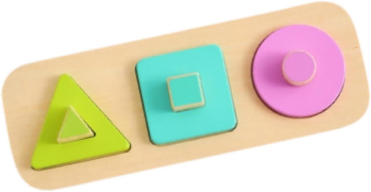 Wooden Shapes Puzzle Baby Puzzle Learning Color Recognition with Knob Color Shape Sorter for Boys Girls Baby Birthday Gifts