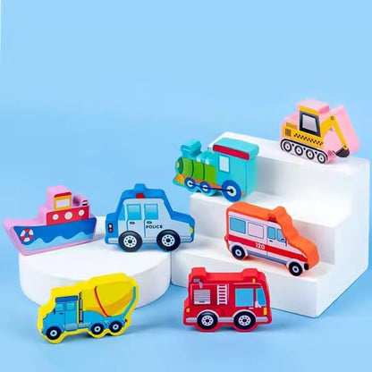 Wooden Jigsaw Magnetic Fishing Game Educational Puzzle Board with Numbers, Animals, Fruits & Vehicles | Montessori Learning Toy Set for Kids | Digital DIY Educational Log Board Game