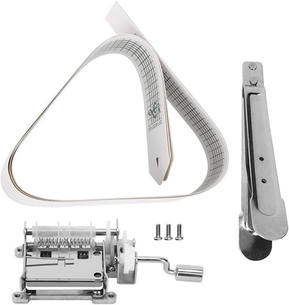 15 Note Hand Crank Music Box Mechanism with 18 sheets