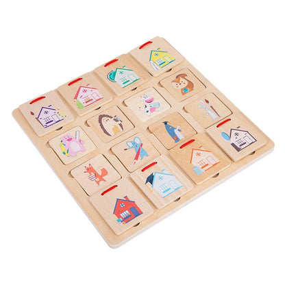 Enakshi® Matching Puzzles Wood Craft Toys Finding House Montessori for Toddlers|Baby | Toys for Baby | Developmental Baby Toys