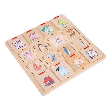 Enakshi® Matching Puzzles Wood Craft Toys Finding House Montessori for Toddlers|Baby | Toys for Baby | Developmental Baby Toys