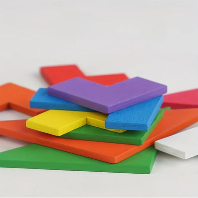 3in1 Wooden Brainstorming Tetris and Number Learning Board - 501