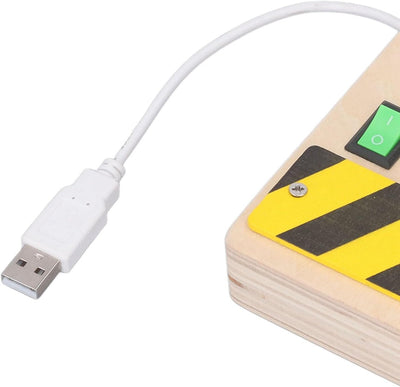idtoy LED Busy Board Montessori Sensory Switch Toy for Toddlers Light Switch Activity Board with Wires Buttons Fine Motor Skills Travel Quiet Toy Gift