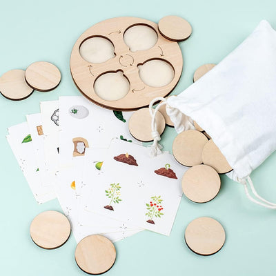 Juguete de aprendizaje Montessori sobre la naturaleza para niños Fidtoy Life Cycle Board
