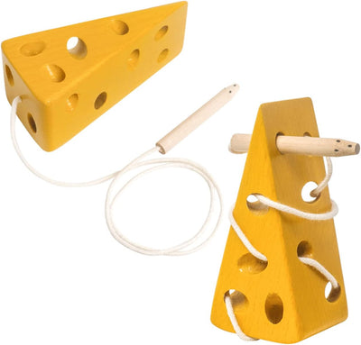 USATDD Wooden Lacing Cheese Fine Motor Skills Threading Toys, Airplane Car Travel Game Montessori Cognition Preschool Puzzle Gift for 3+ Years Old Toddlers Baby Kids