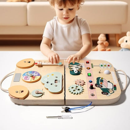 Kindergarten Educational Toys, Smontessori, Busy Board, Educational Toy, 1-8 Years Old, Birthday Gift, Fingertip Education, Early Development, Learning Red-Green Light Switch Toolbox, Early