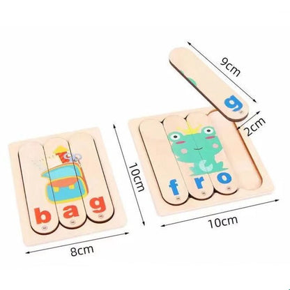 Wooden Spelling Picture Puzzle -  Best alphabet learning toys