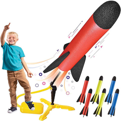 Fidtoy Air Rocket Launcher Toy for Kids – Outdoor Stomp Rocket STEM Active Play Toy