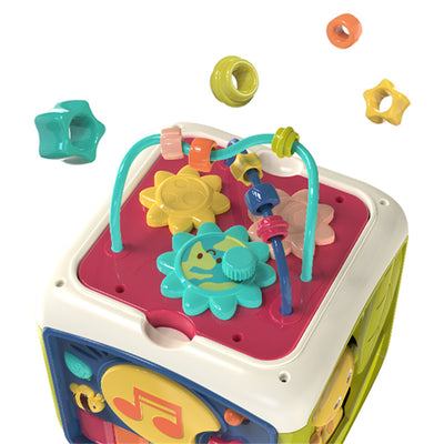 Fidtoy Interactive Baby Activity Cube – Musical Sensory Learning Cube with Piano Keys, Xylophone, Shape Sorting, Motion Sounds, Lights, and 28+ Melodies