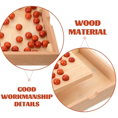 Fidtoy Wooden Bead Solitaire Chess Game – Brain Teaser and Puzzle Game for Kids