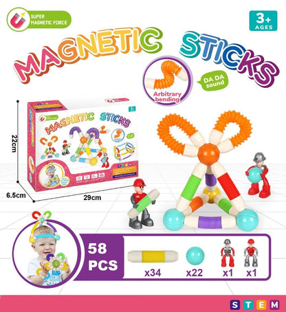 Pop Tube Magnetic Sticks Puzzle with Character -158