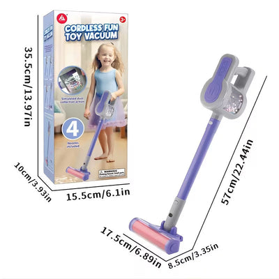Aspirateur jouet électronique 4-en-1 violet pour enfant - 643