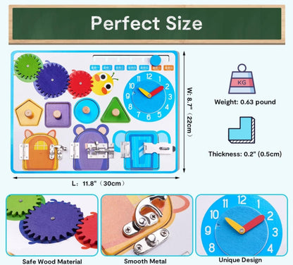 Wooden Shape Sensory Activity Busy Board - 000