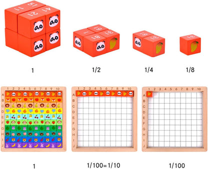 Wooden Multifunctional Number, Alphabet and Animals Pattern Blocks - 096