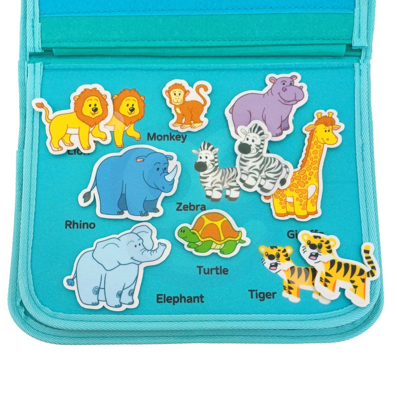 Livre sensoriel Montessori « Dinosaure Occupé » 4 pages double face - 071