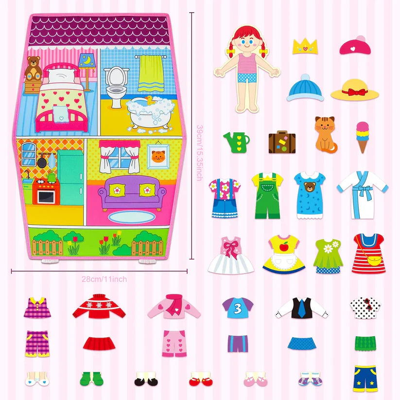 Montessori Busy Board - Dress Up Toy for Toddler Girls