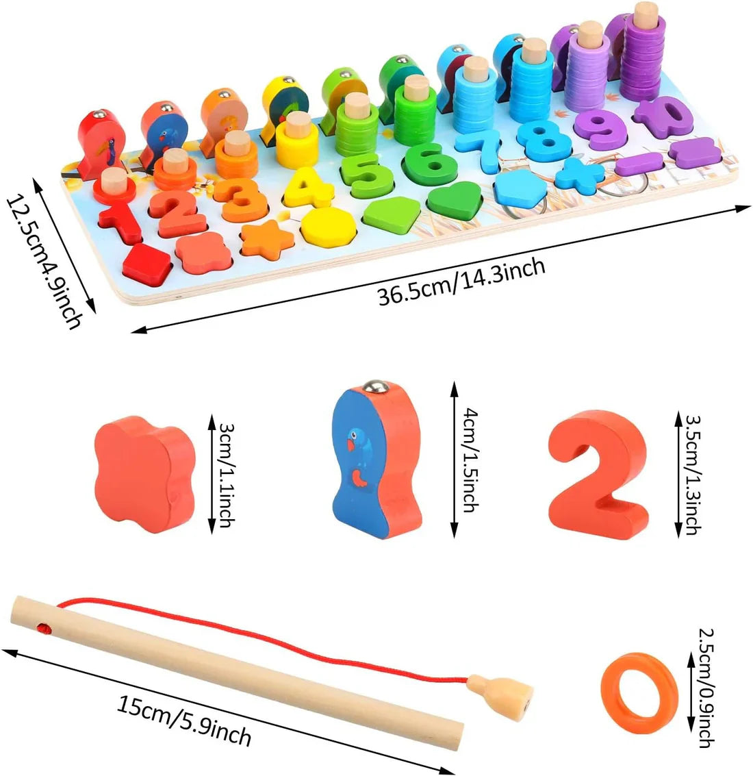 4in1 Wooden Magnetic Fish Counting Board