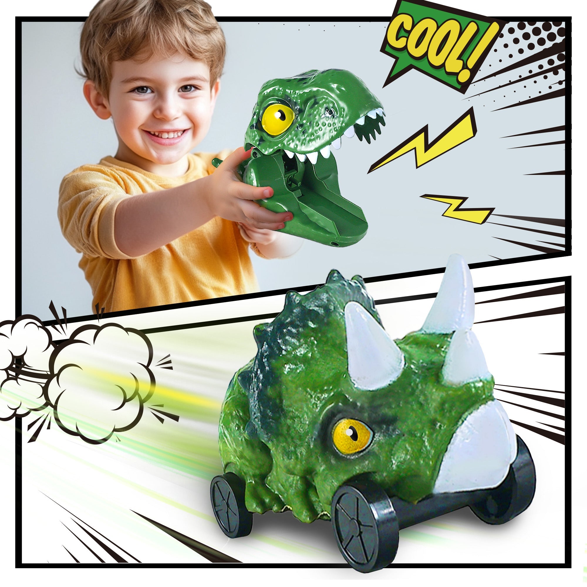 Kids Dinosaur Cars Launcher Toys Set