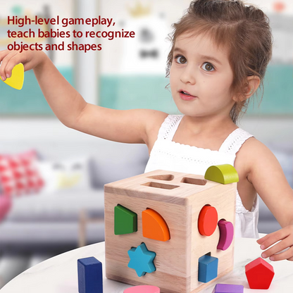 Baby Wooden Geometric Building Blocks